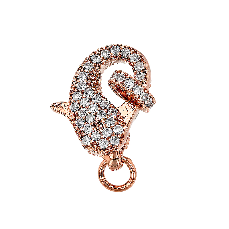 Rose Gold Vermeil 16X10mm Cubic Zirconia Lobster Clasp