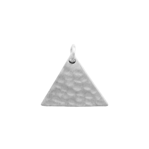 11mm Rhodium Plated Hammered Triangle Charm