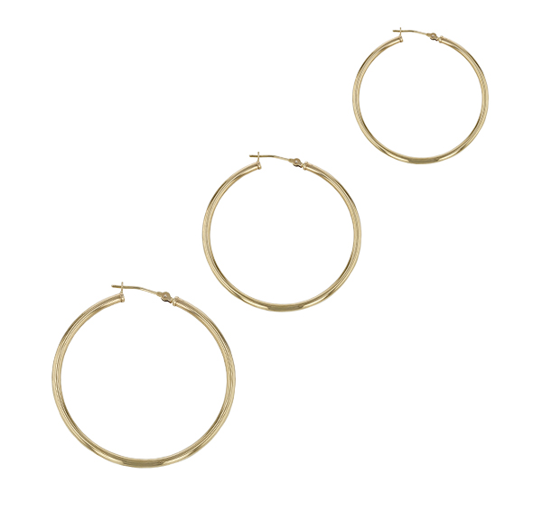 14KY 20x2mm Round Snap Hoop Earring