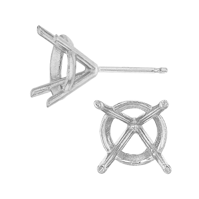 14KW 9.5mm 3ct 4 Prong Martini Earring