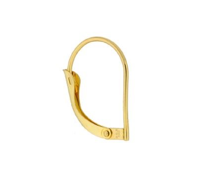 Gold Plated LEVERBACK Earrings, 17x9mm, Ear Wire Leverback