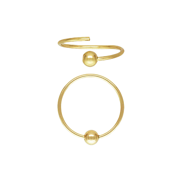 GF 12mm Round Earwire with 3mm Bead