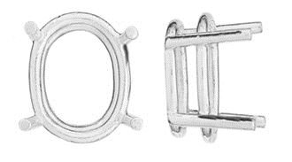 14KW 3.75X3mm 4 Prong Oval Basket Setting