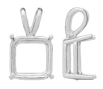 14KW 2.5mm 10pts 4 Prong Square Pendant