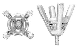 14KW 4mm 25pts 4 Prong Round Center Head With Peg