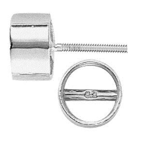 14KW 2.5mm 8pts Tube Bezel Earring With Bearing With Screw Post