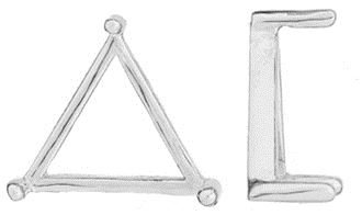 14KW 3mm 10pts Lower Base Triangle Setting With Single Prongs