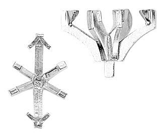 14KW 6X3.5mm 25pts V-End Marquise With Peg