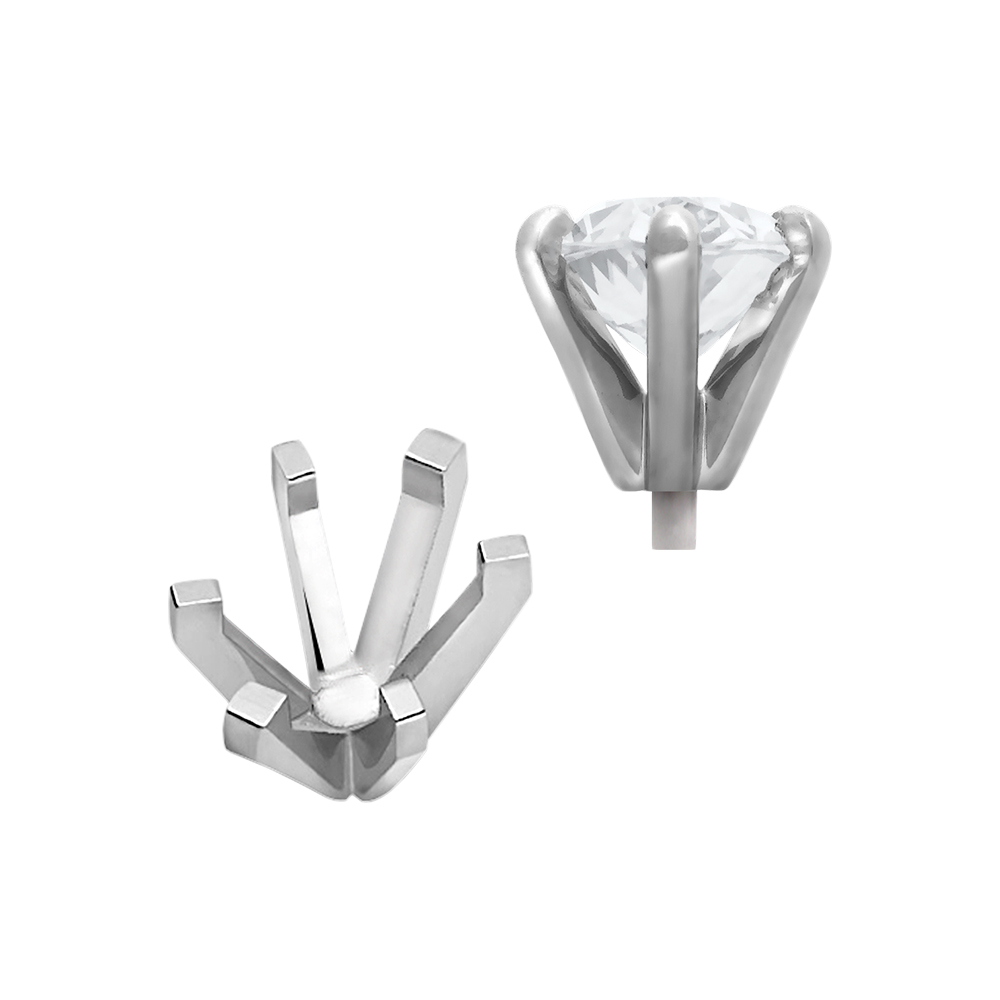 PLATINUM 0.18CT 6 PRONGS OVAL SETTING WITH PEG