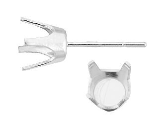 14KW 1.25mm 2PTS  Economy Lightest Weight Precut 4 Prong Earring